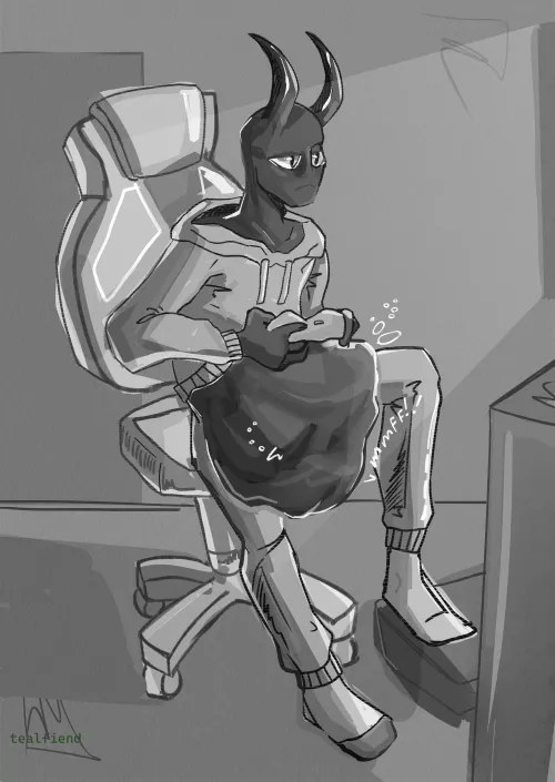 {Image} gamer moment (Art by tealfiend) [m/?, similar size]