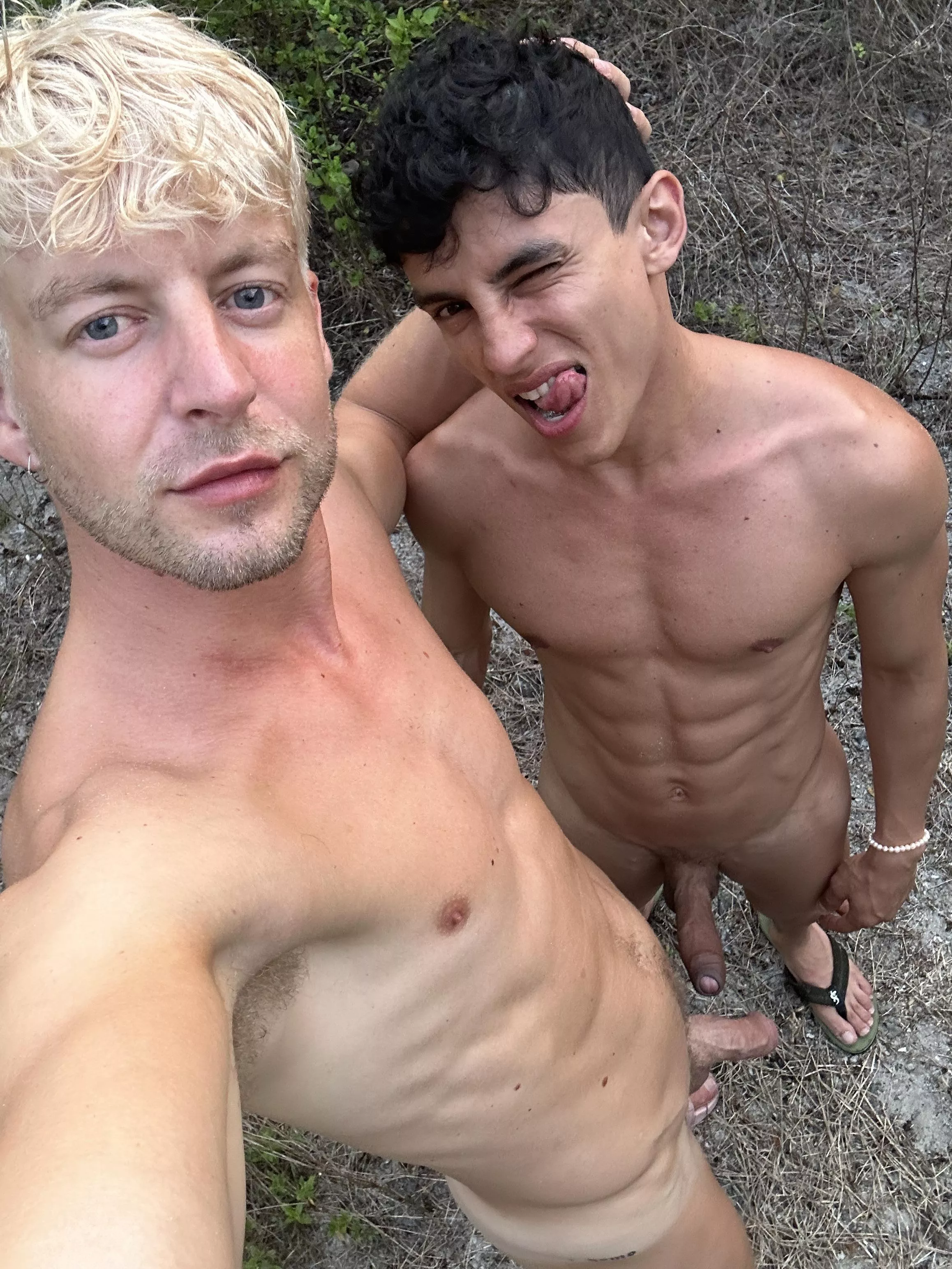 On the nude beach with my friend