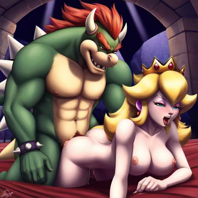 Peach always did prefer Bowser over Mario (Frosting.Ai)
