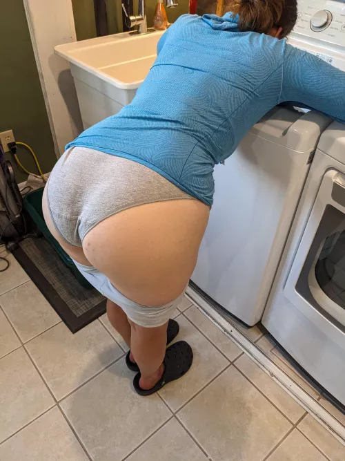 Caught husbands friend staring at my ass so I teased him with this.