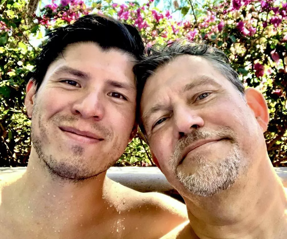 Husband and I say hey!