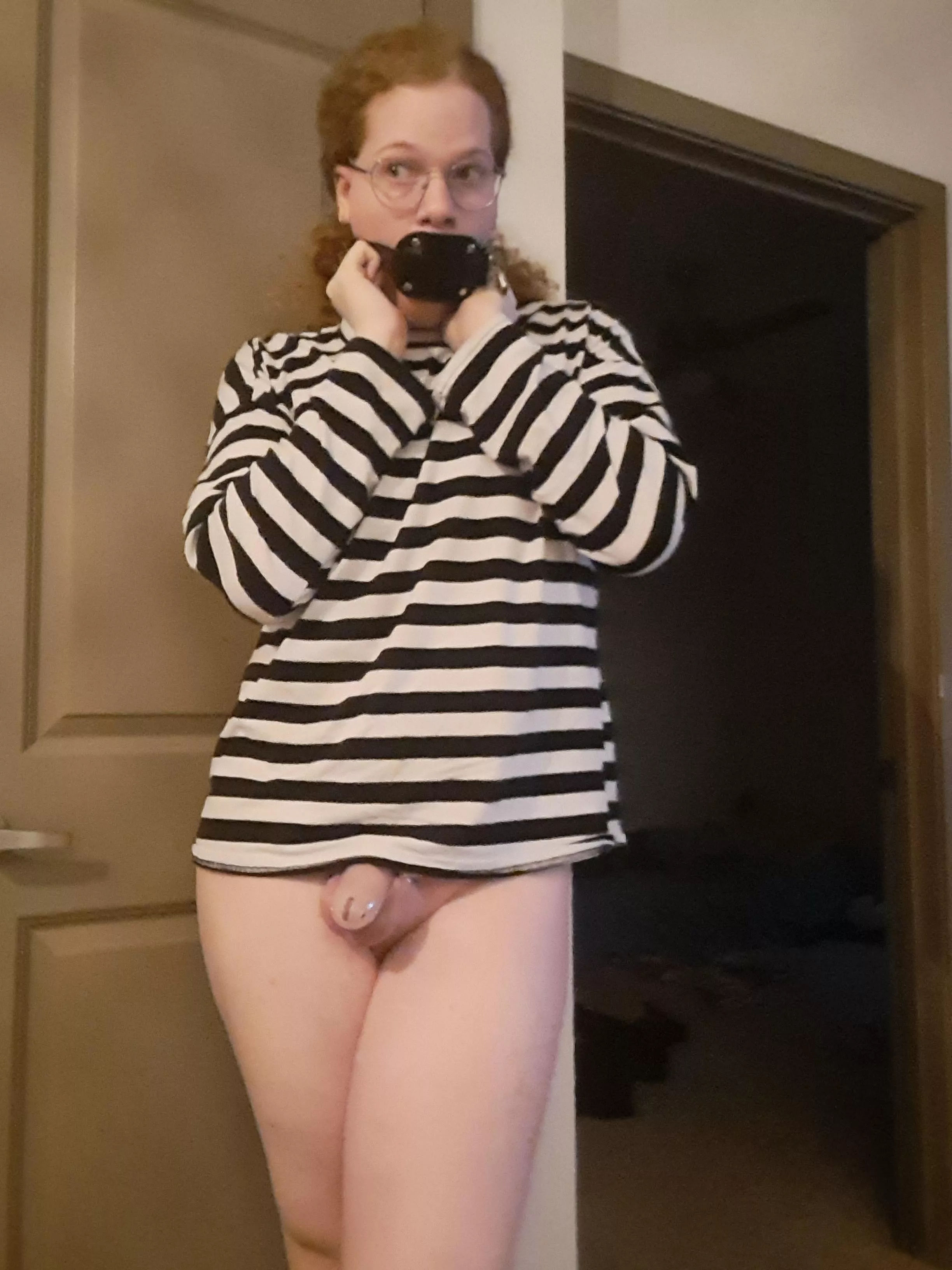 I've got my chastity cage on as well as a locking penis gag, am I being good?