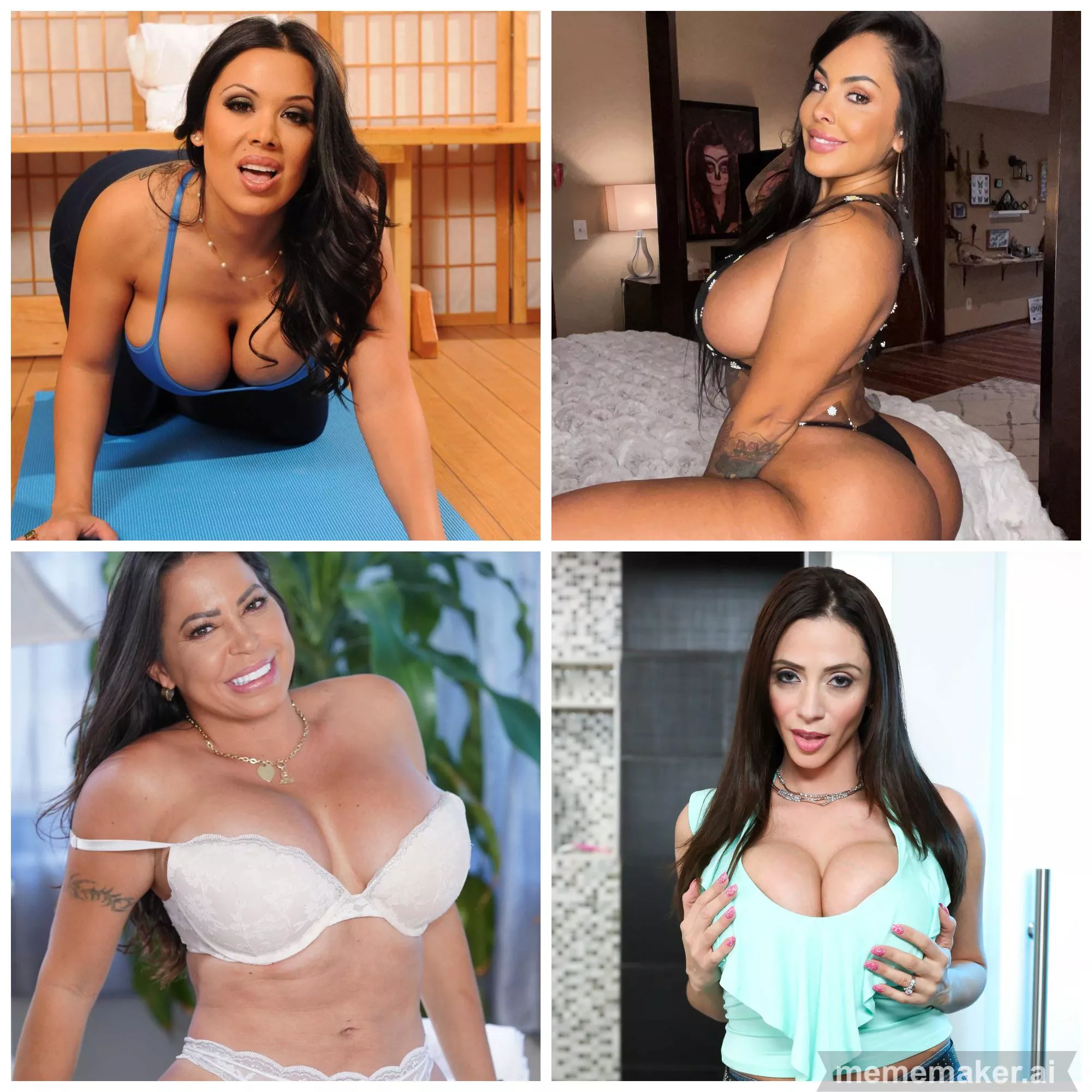Which one of these Latina Pornstars do you choose to fuck? [Sienna West], [Nina Mercedez], [Julianna Vega], [Ariella Ferrera]