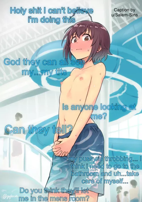 Boys swimsuit challenge [F] [Public] [Risky] [Cross Dressing] [Inner Thoughts](Artist: ごじゃるん )