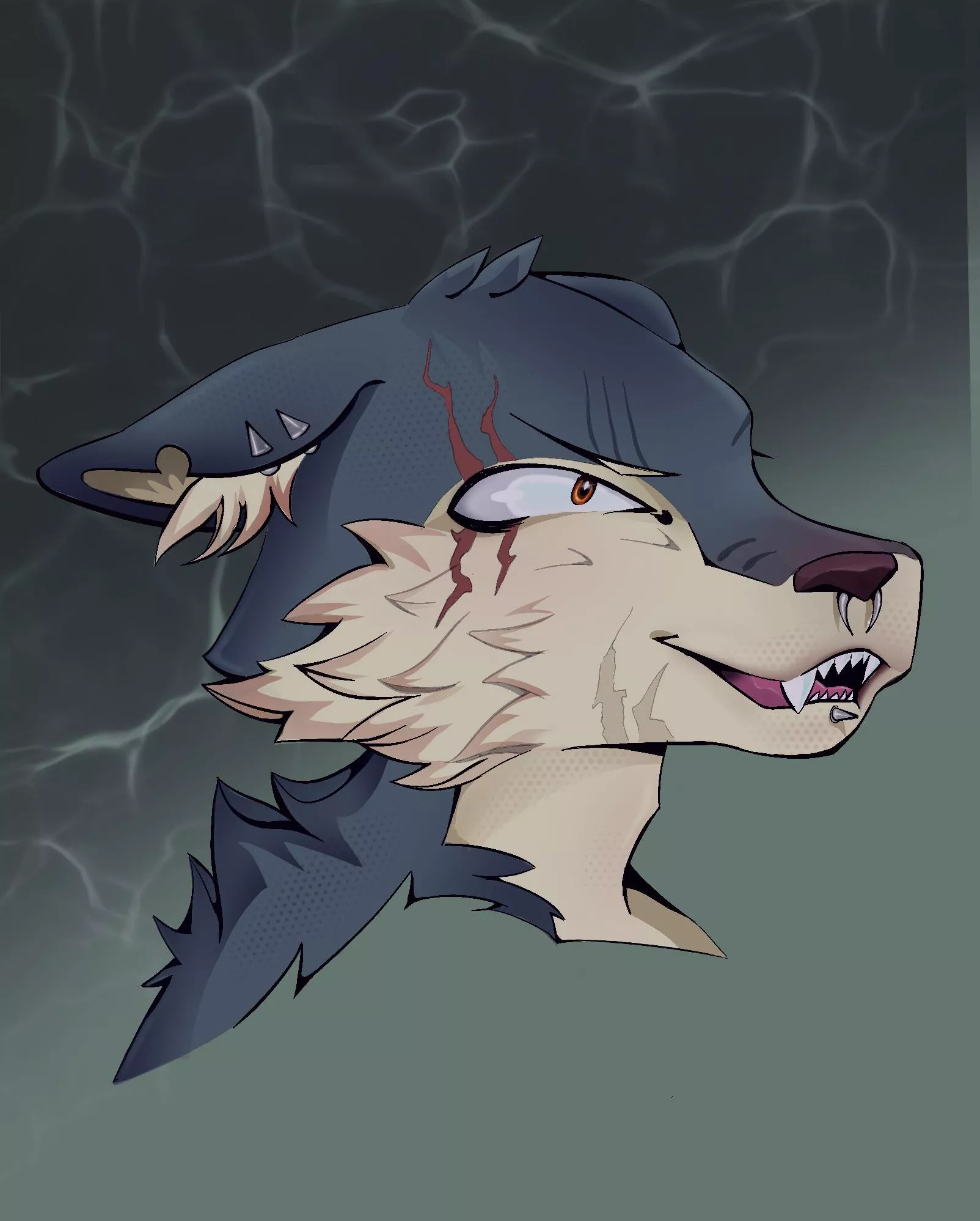Feisty wolf profile pic is done >:)