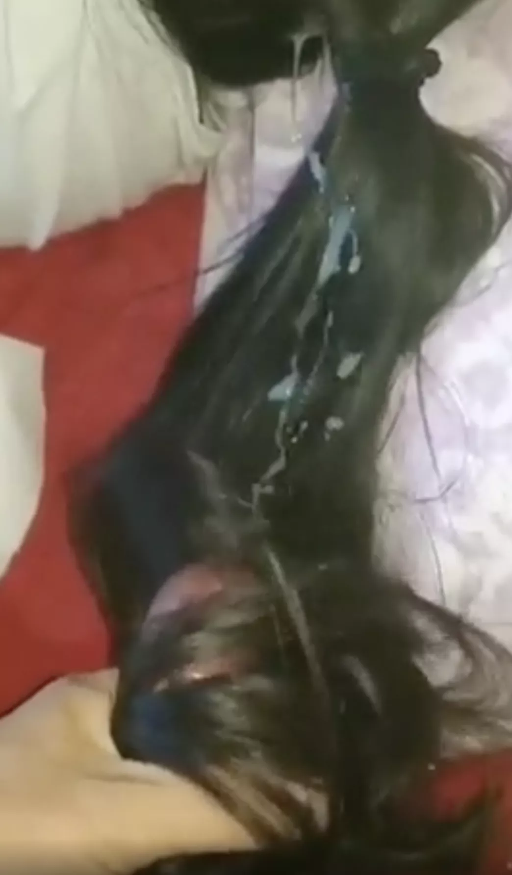 Great cum in hair! DM for video