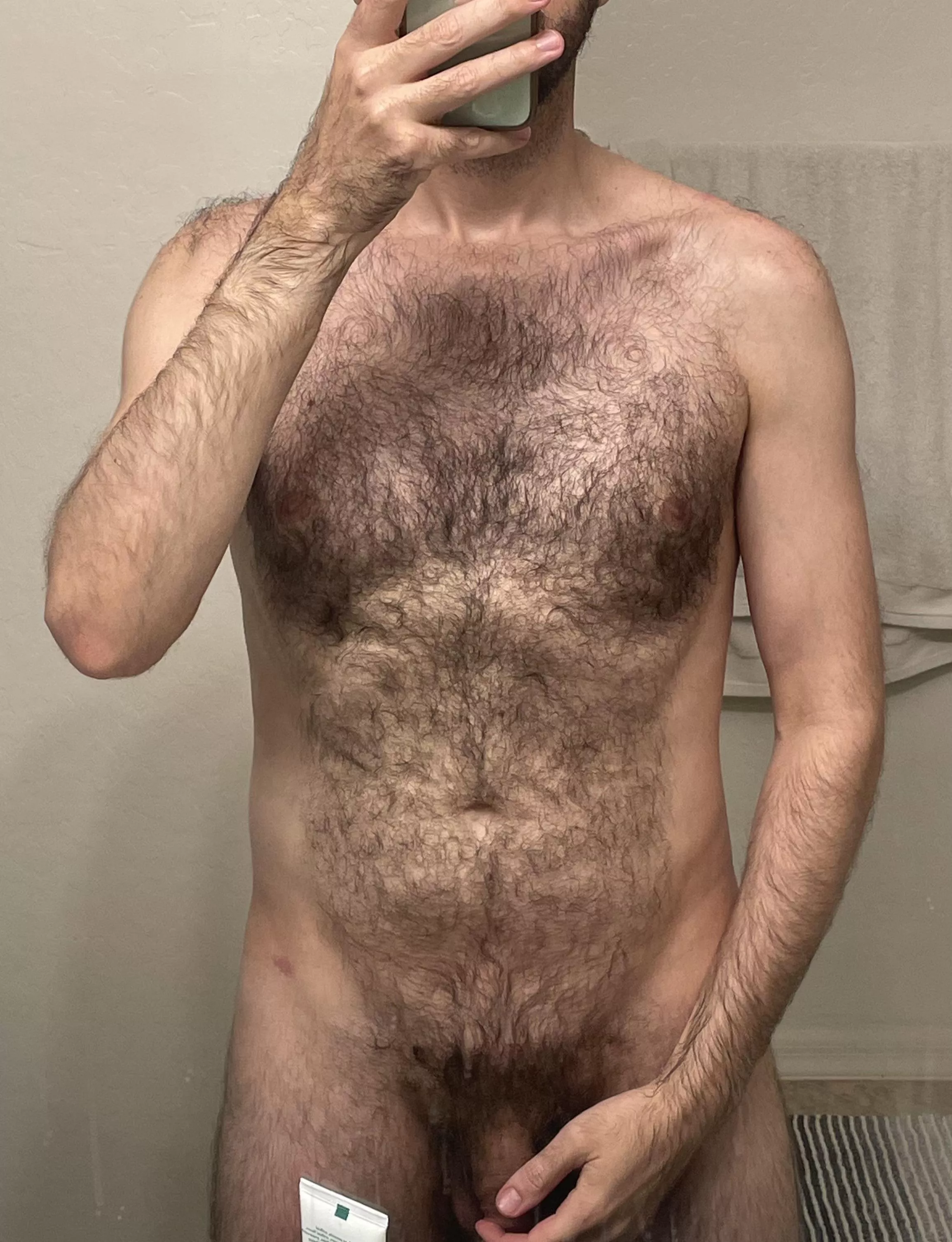 Hairy and sweaty after a long bike ride