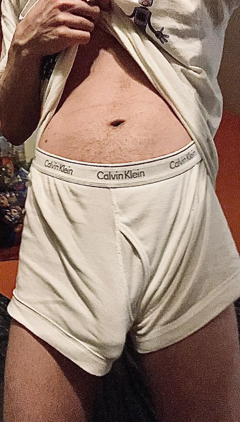 Have to wear the XXL boxer briefs so it doesn't hang out