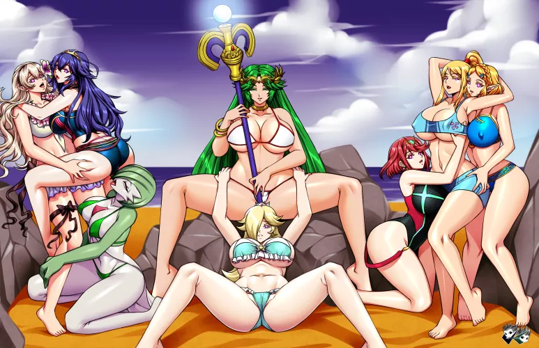 Having so much slaves is a delight~ (bunch of characters including Gardevoir, Rosalina, etc) [jadenkaiba]