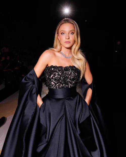 Sydney Sweeney at the Armani Fashion Show, IG Story, September 2023