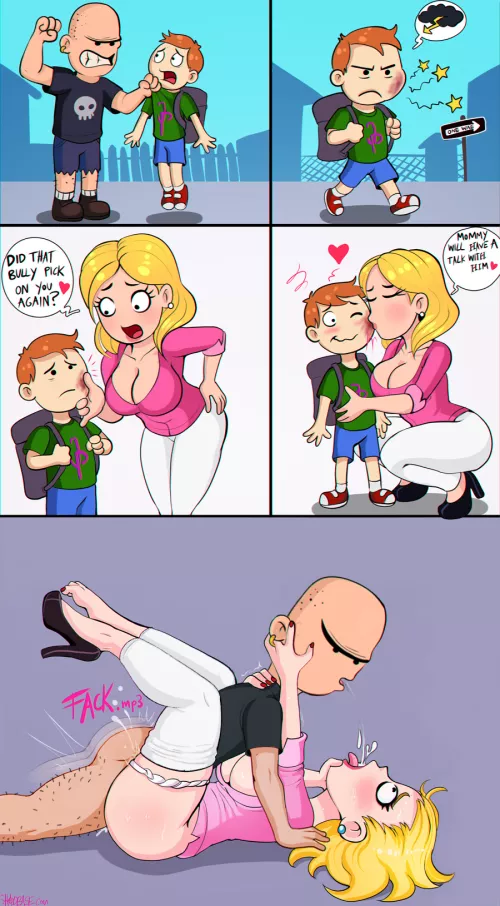 the bully decides to get intimate with his victim's mother