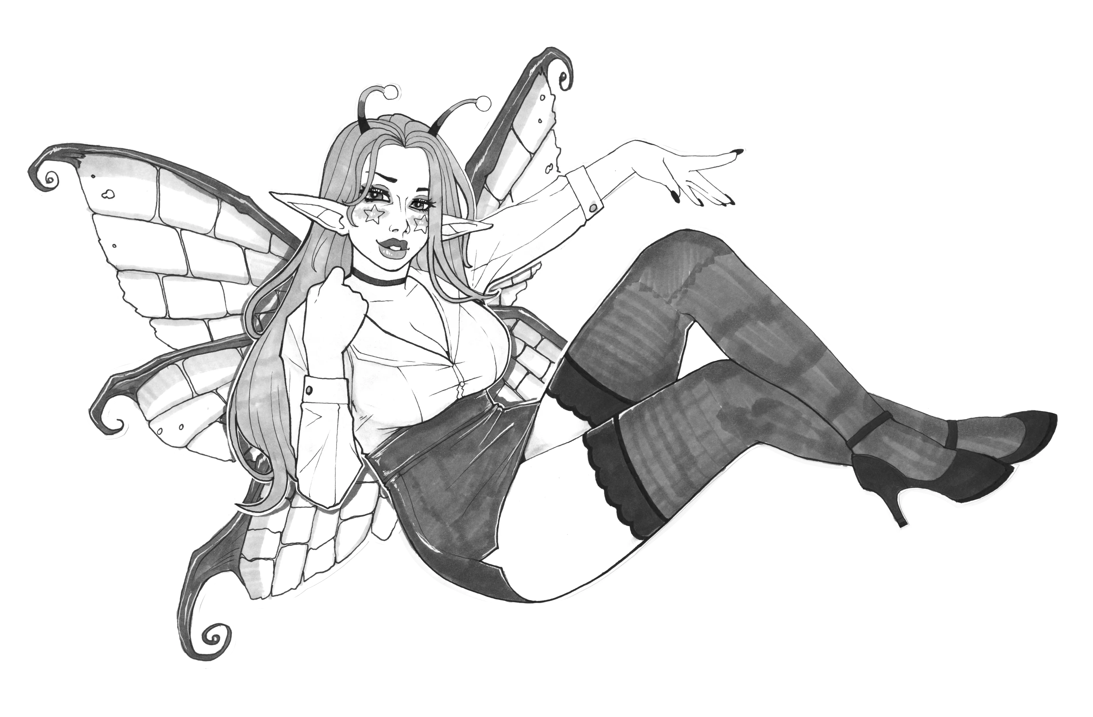 (WIP) Unnamed Fairy girl from my sketchbook