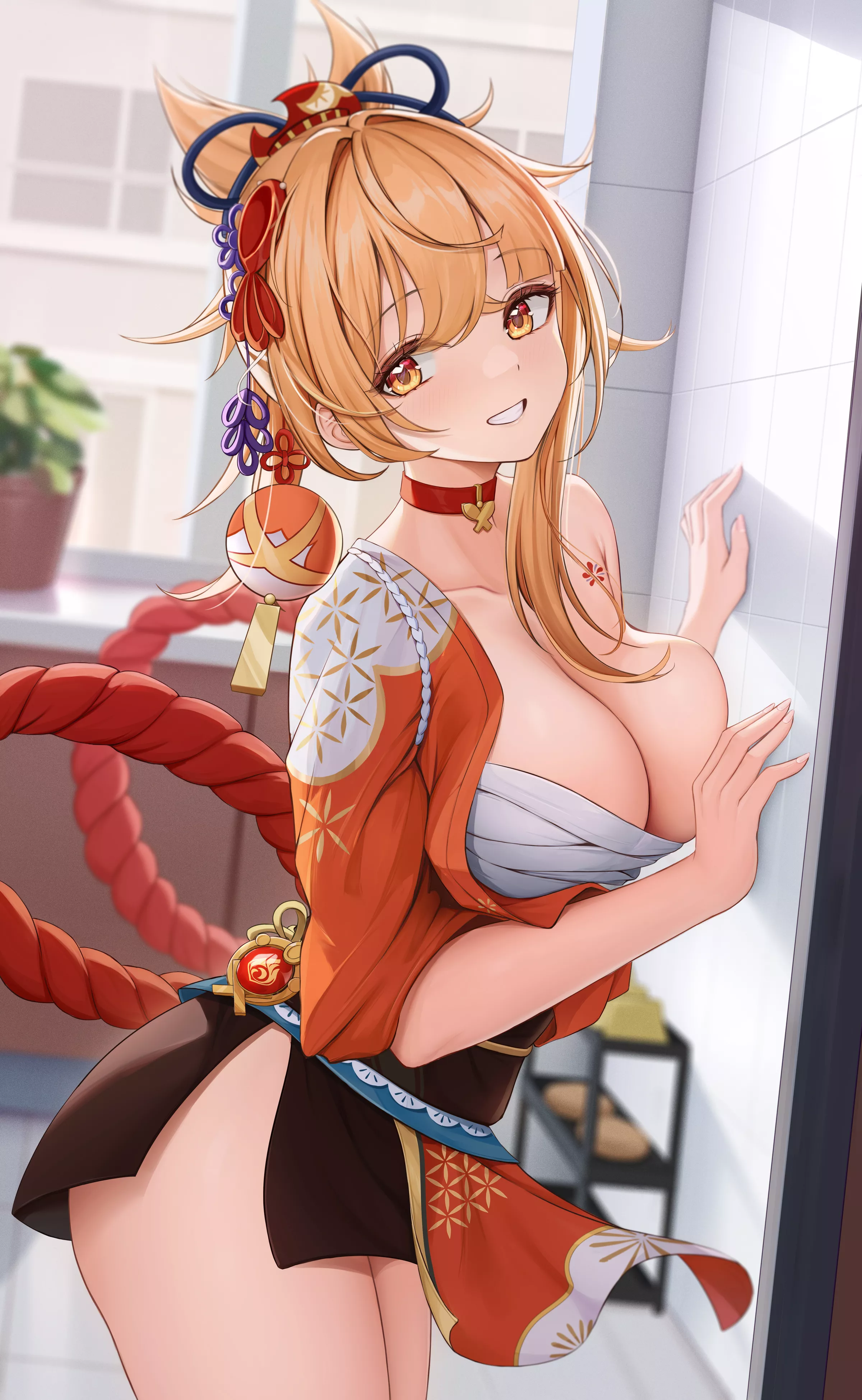 Yoimiya against the wall [Genshin Impact]