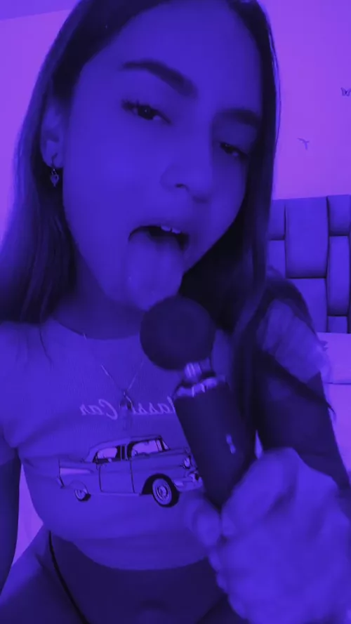 I'm really wishing that it's your cock that I'm licking!