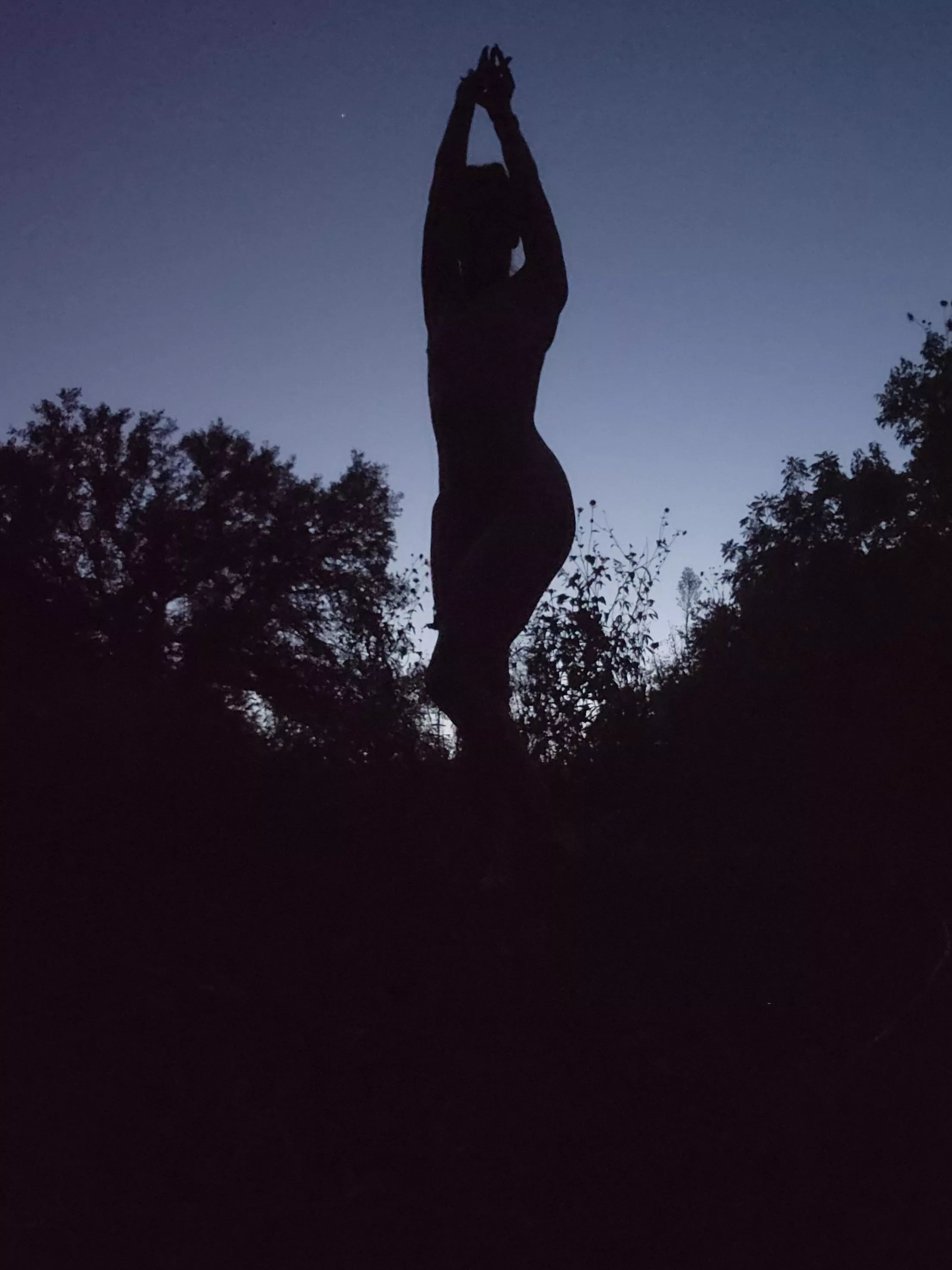 Playing in the twilight.