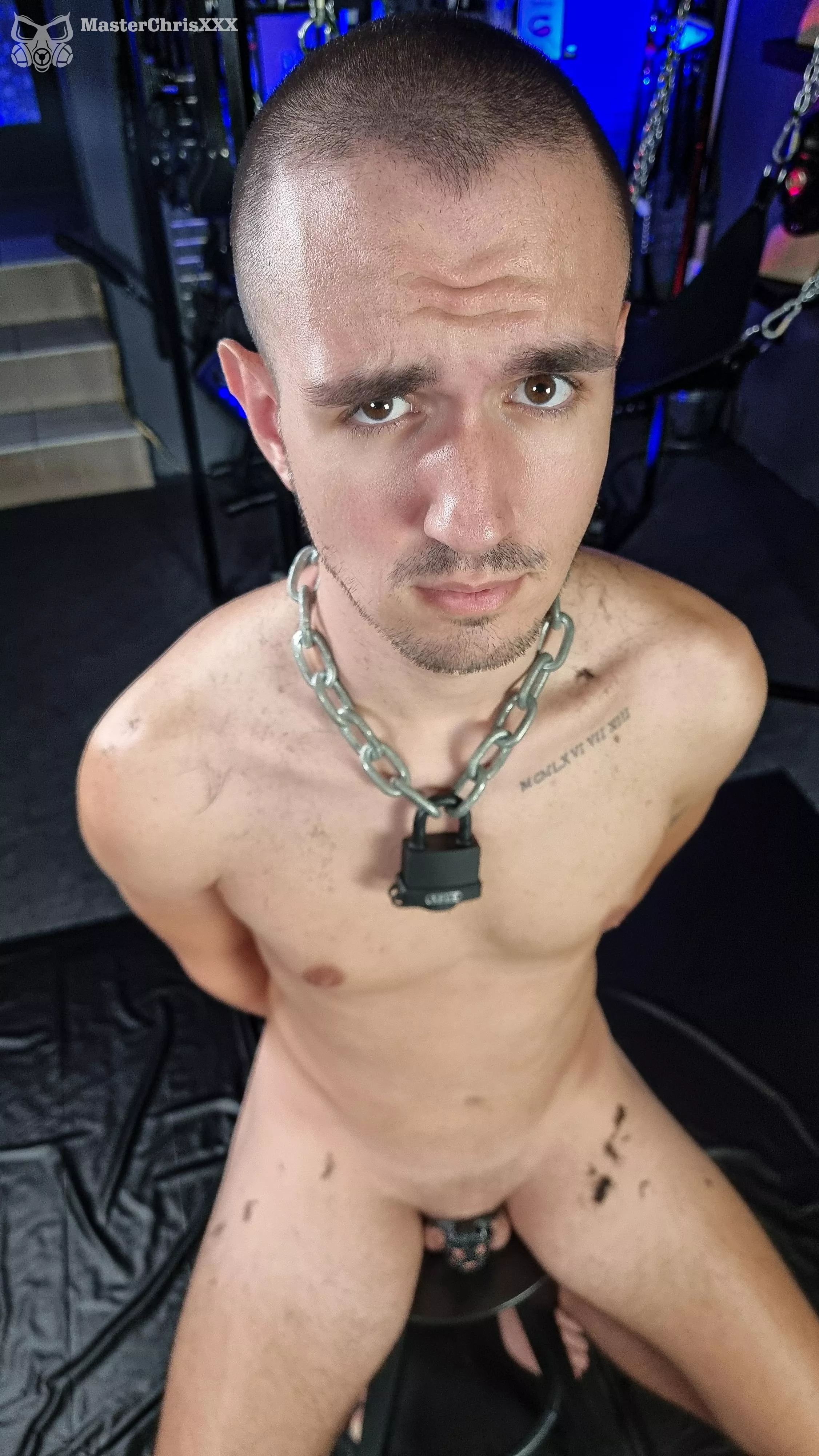 The #slaveboy didn't really like the idea when I told him I was going to cut his hair off completely!🥵 He whined a bit during it, but he has to know where he belongs! He's just a #slave.🔒I think it looks great! What do you think? Follow me and jo