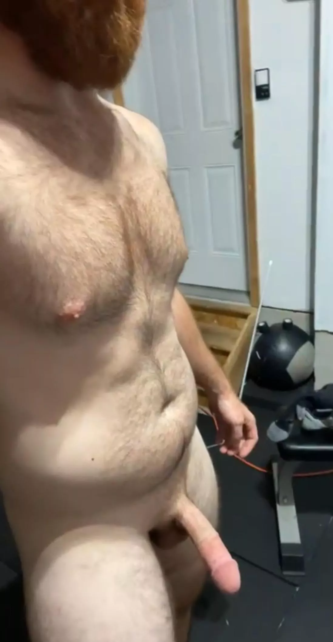 What's the point of a garage gym if you're not working out naked.