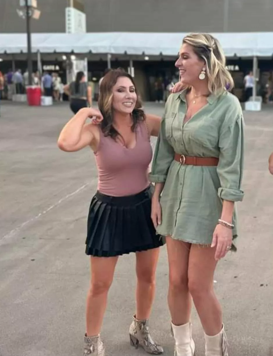 She's looking down at them