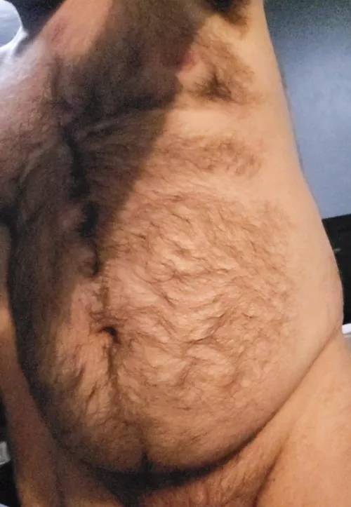 22m. First time posting pics to reddit. I have a belly fetish and love to show my big hairy one, what do you think