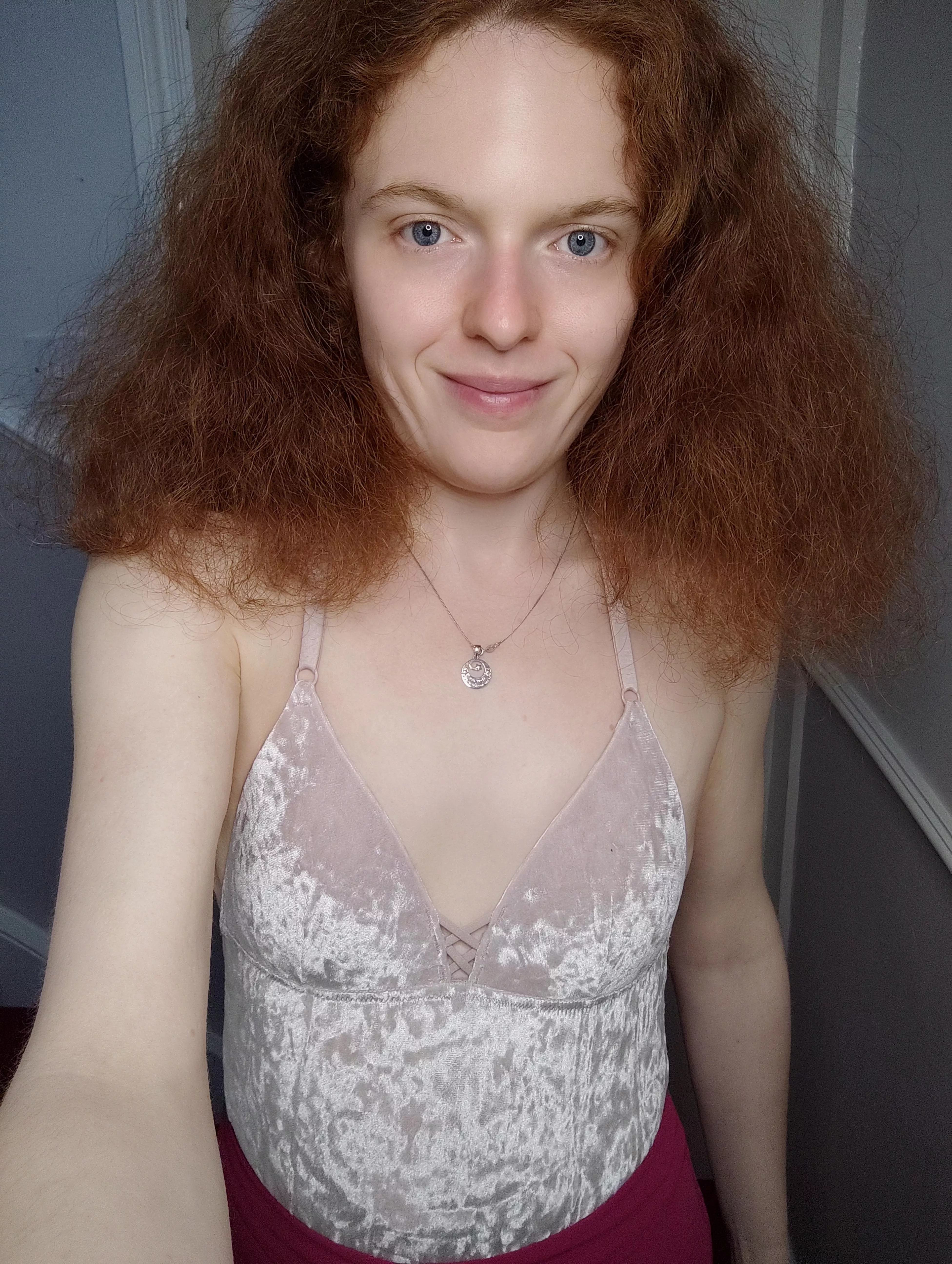 Smiling because I love velvet!