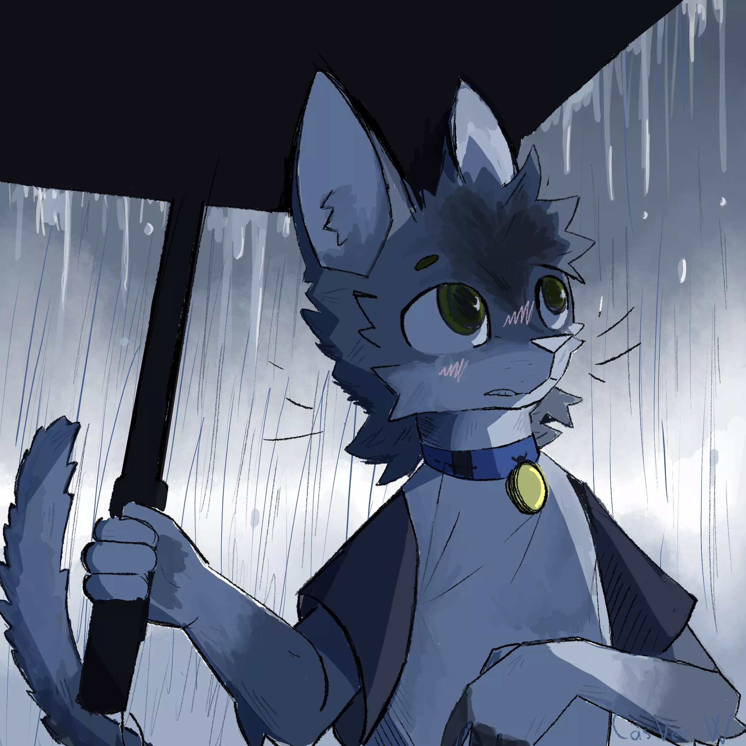 Afraid of the rain [art by me]
