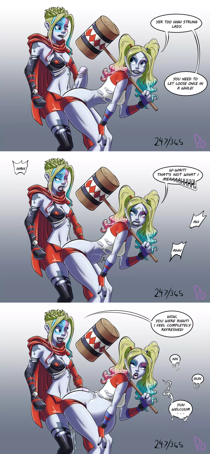 [H/F] Harley helps herself unwind (purpleeyebags) [DC Comics]