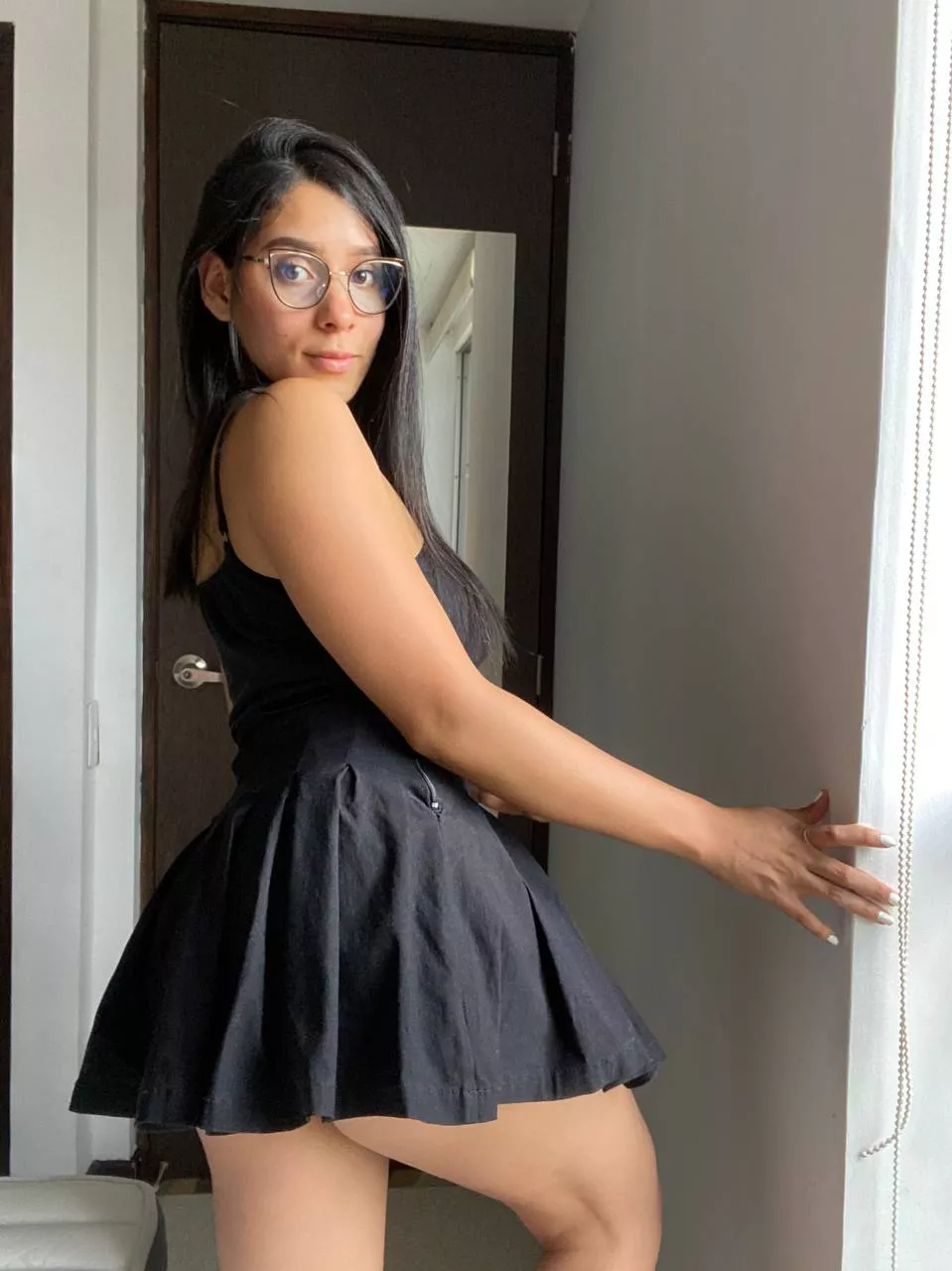 I always wear a skirt in class to get some quick action when it gets boring