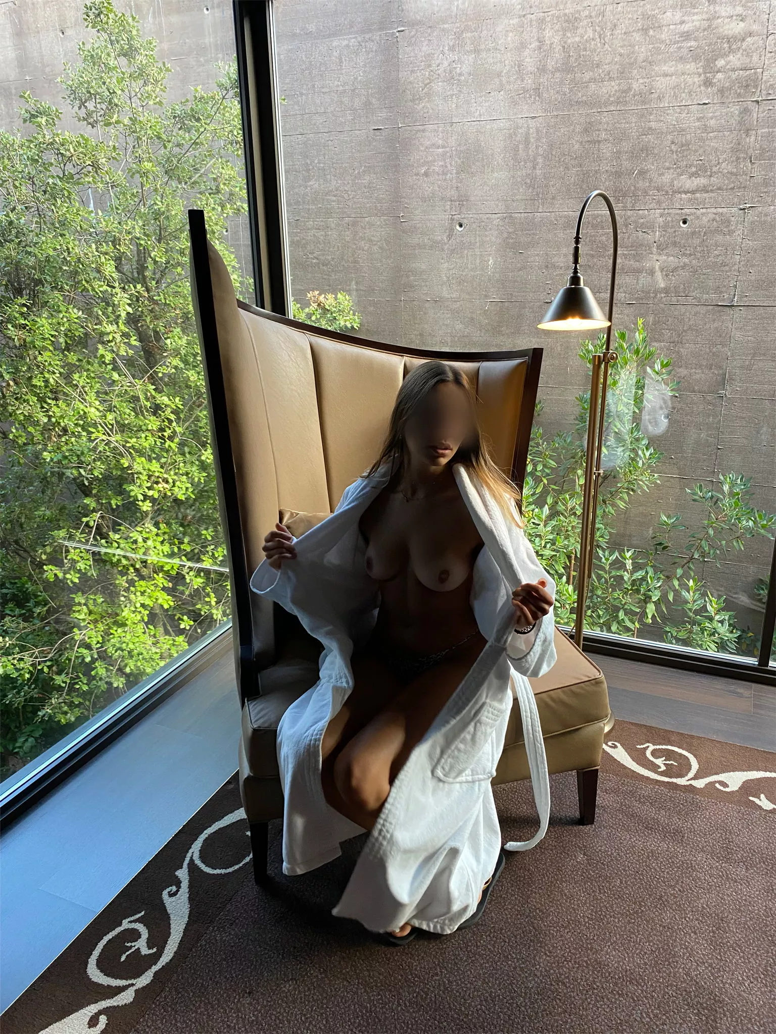 In the middle of the hotel corridor...