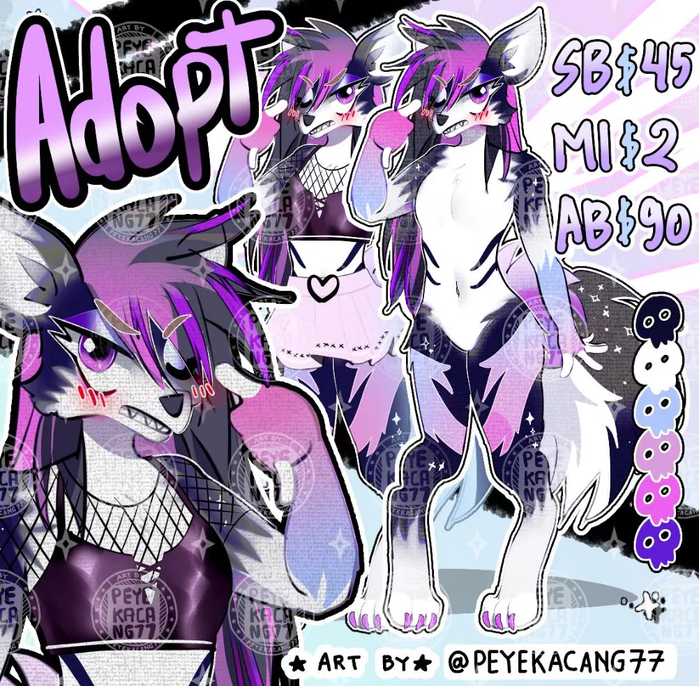 new adoptable art 🐾 art by me @peyekacang77