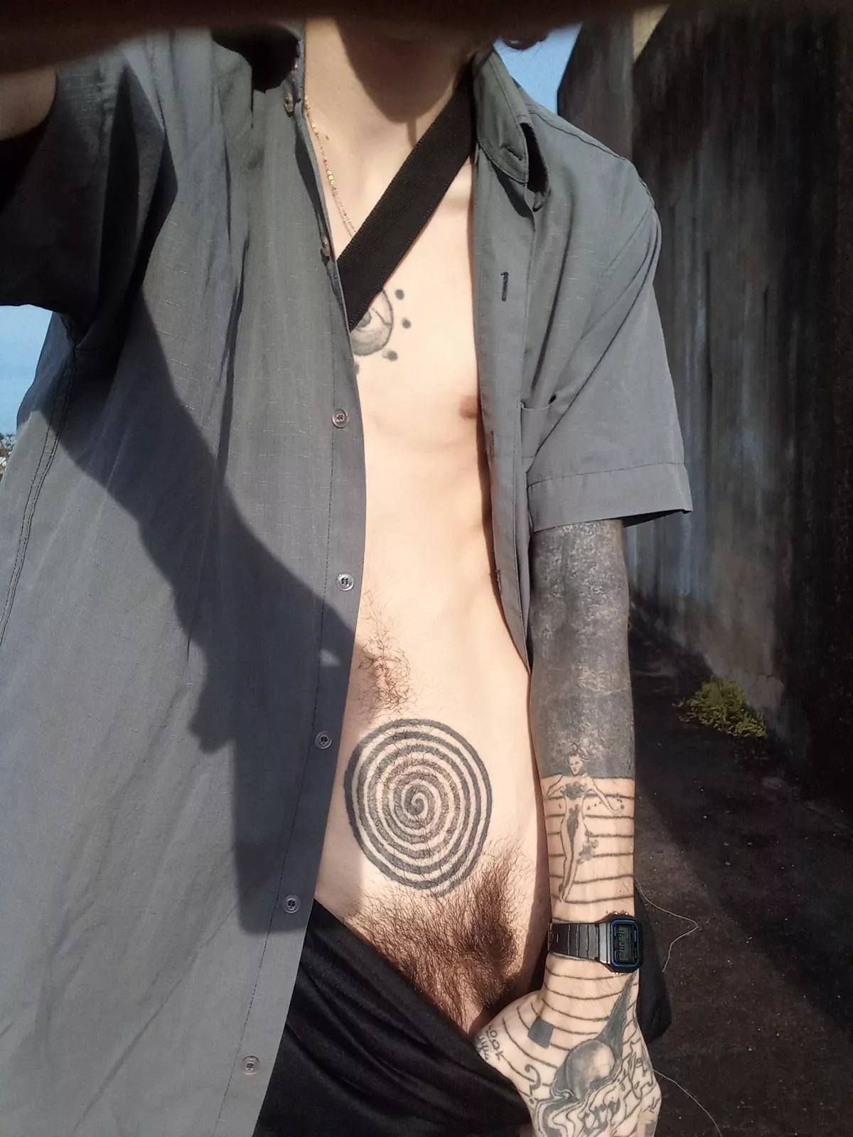 smelly pubes after blowjob on the roof