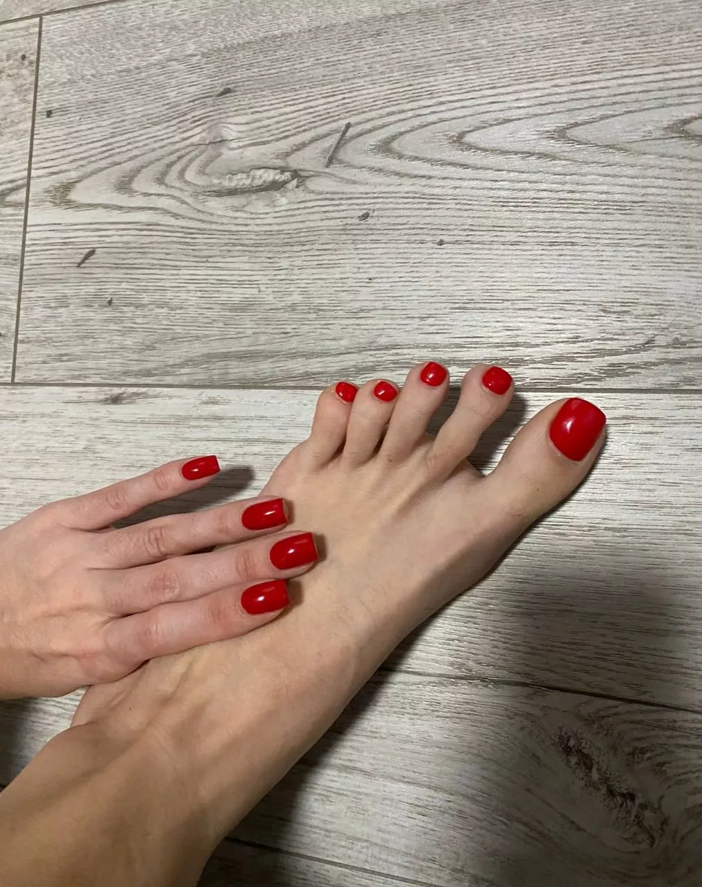 red on fingernails and toenails is a wonderful combination