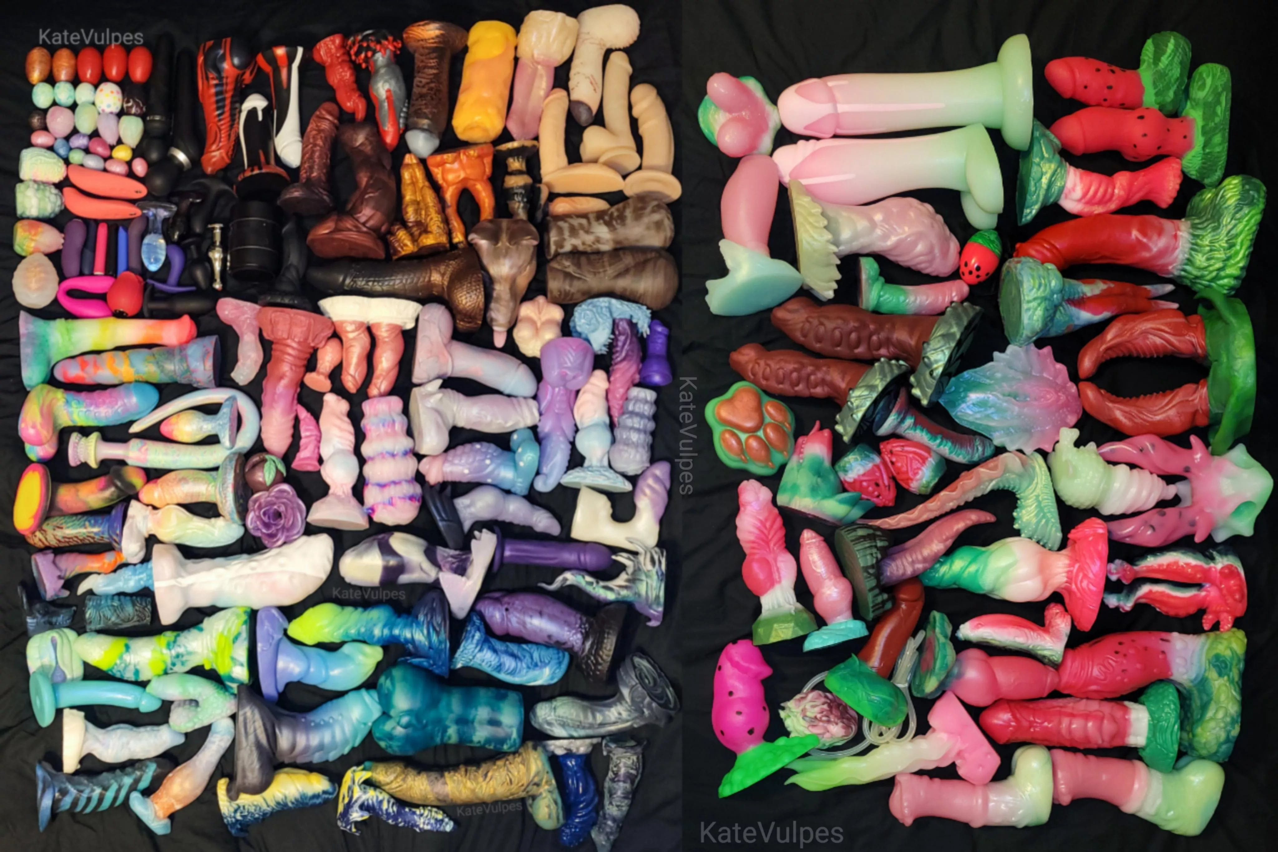 Update on my toy collection! 🩷 Had to split it into two pics since I ran out of room! I've been collecting for 7 years 💕