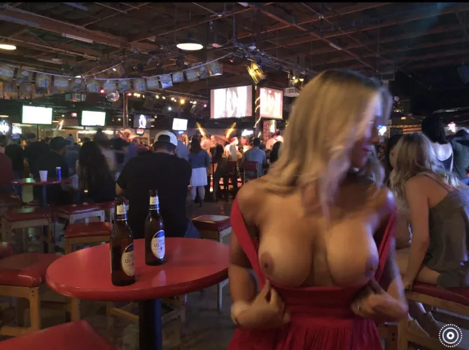 Being pretty daring at a bar….