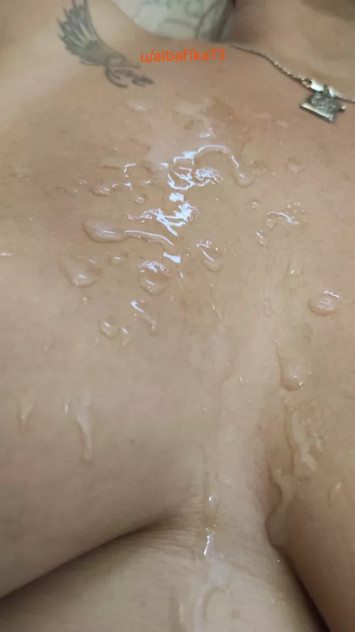 He really released all the cum he could have... My tits are covered....