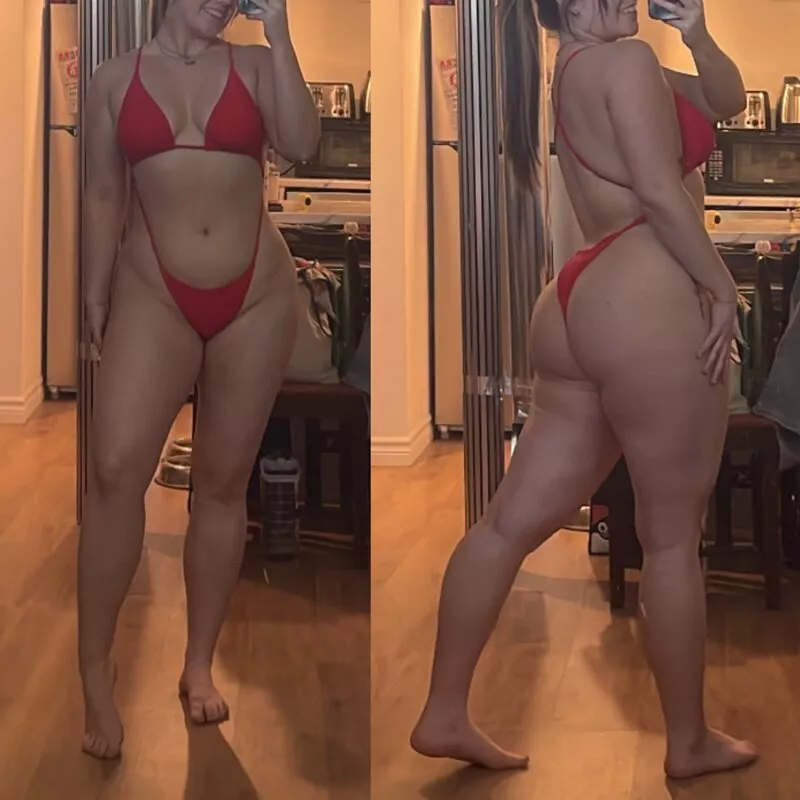 I can use my bikini bottoms to hide all the cum you pump into me from Hubby 😈