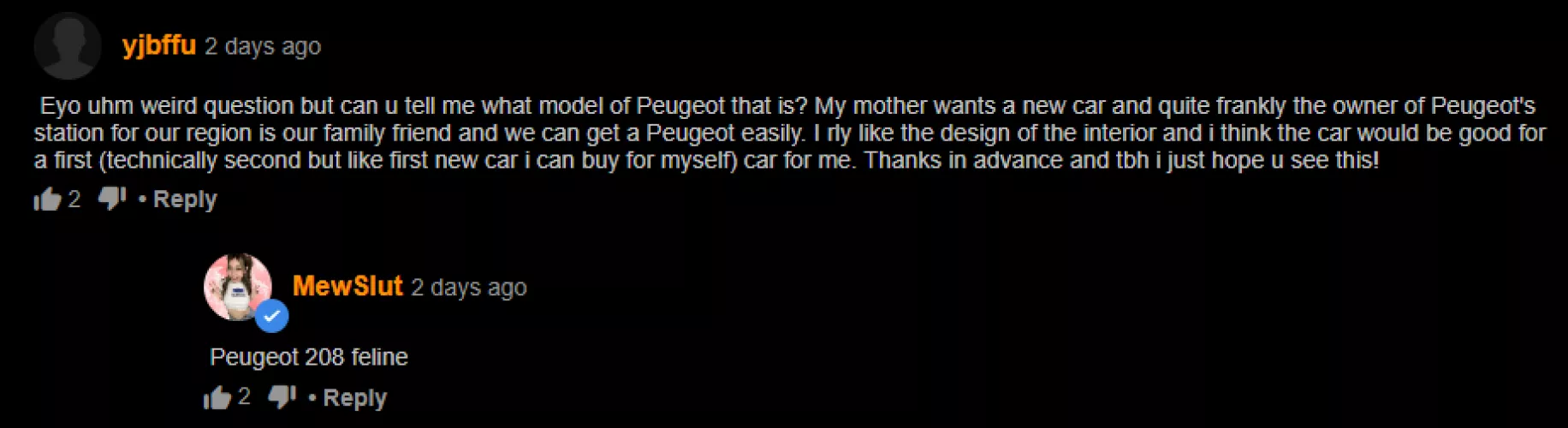 He needs to know the car model