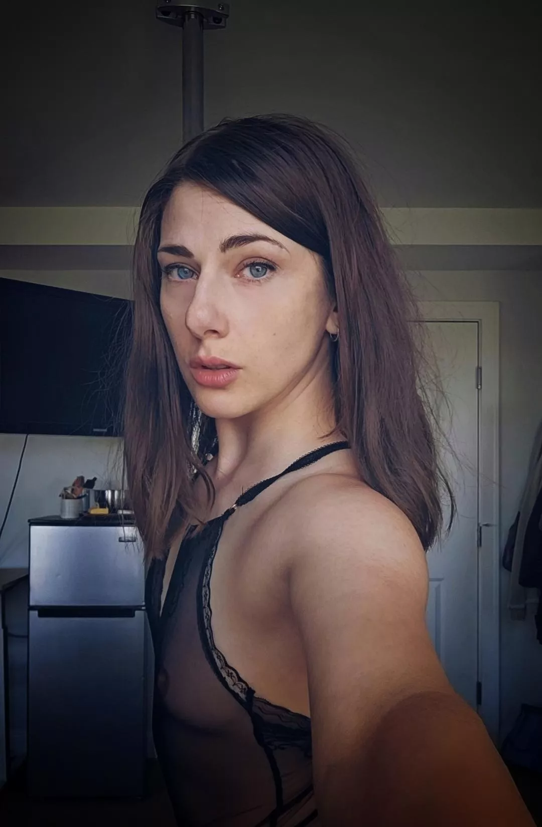 Messy Hair Blue Stare