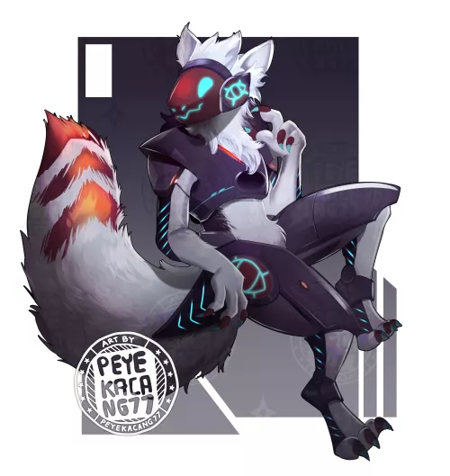 Old commission I did~ ^^ not getting much protogen commission lately. art by me @peyekacang77