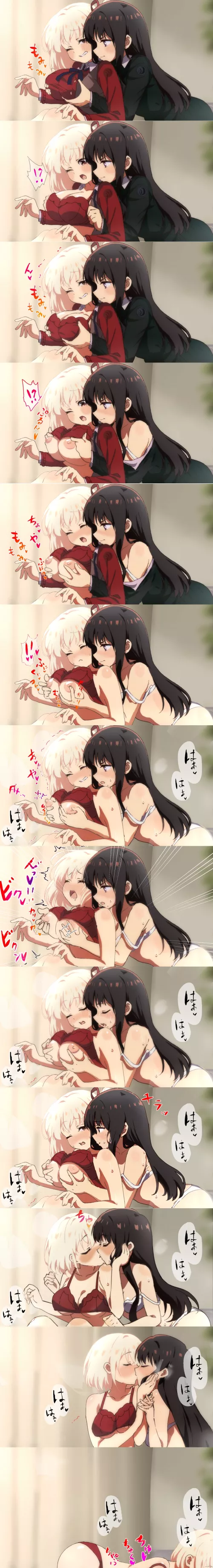 fondling turns into kissing (join r/LycorisRecoilNSFW for more of these two) [Lycoris Recoil]