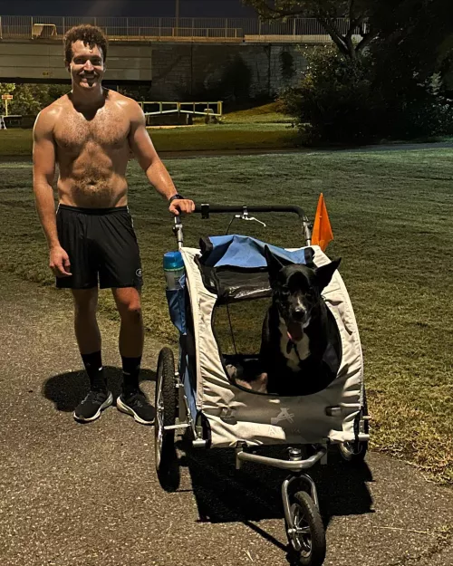 He can’t keep up anymore, but I’ll swallow my pride all day everyday to make sure he still comes on every run.