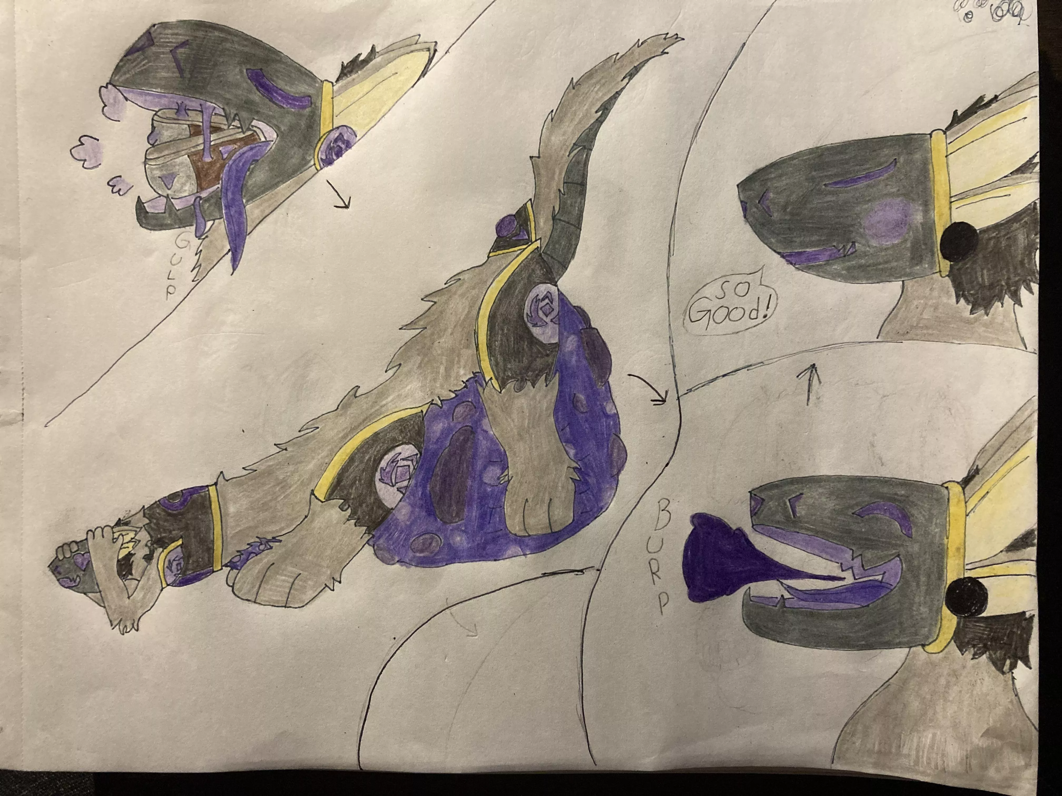 {image} Talion ended up finding some hikers that got lost in the woods. Now there lost in his gut. (Art and OC by Me)