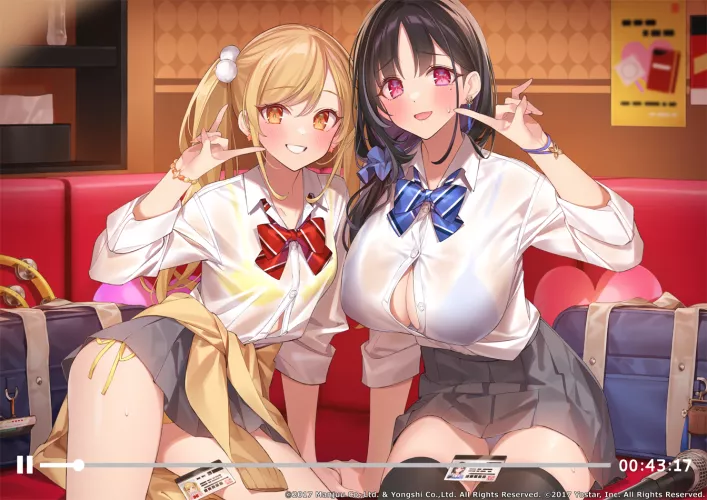 Leonardo Da Vinci & Ting An recording a video for Azur Lane's 6th Anniversary (POPQN) [Azur Lane]