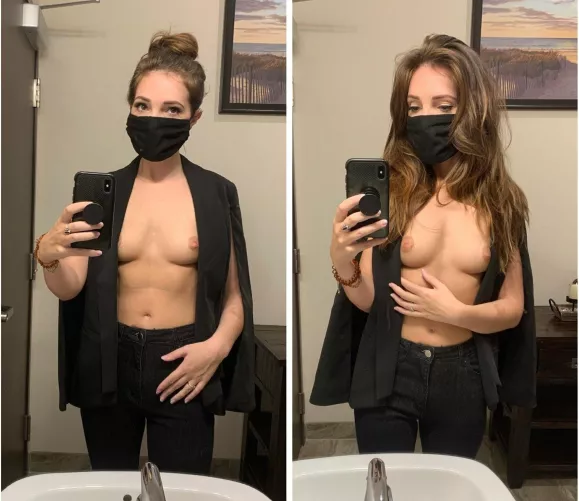 Trying to seduce my boss.. hair up or down❔;) [f]