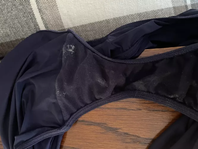 Wife’s panties only wore for a couple hours and found like this.