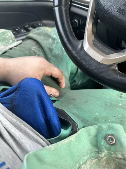 Blue collar chub stuck at work