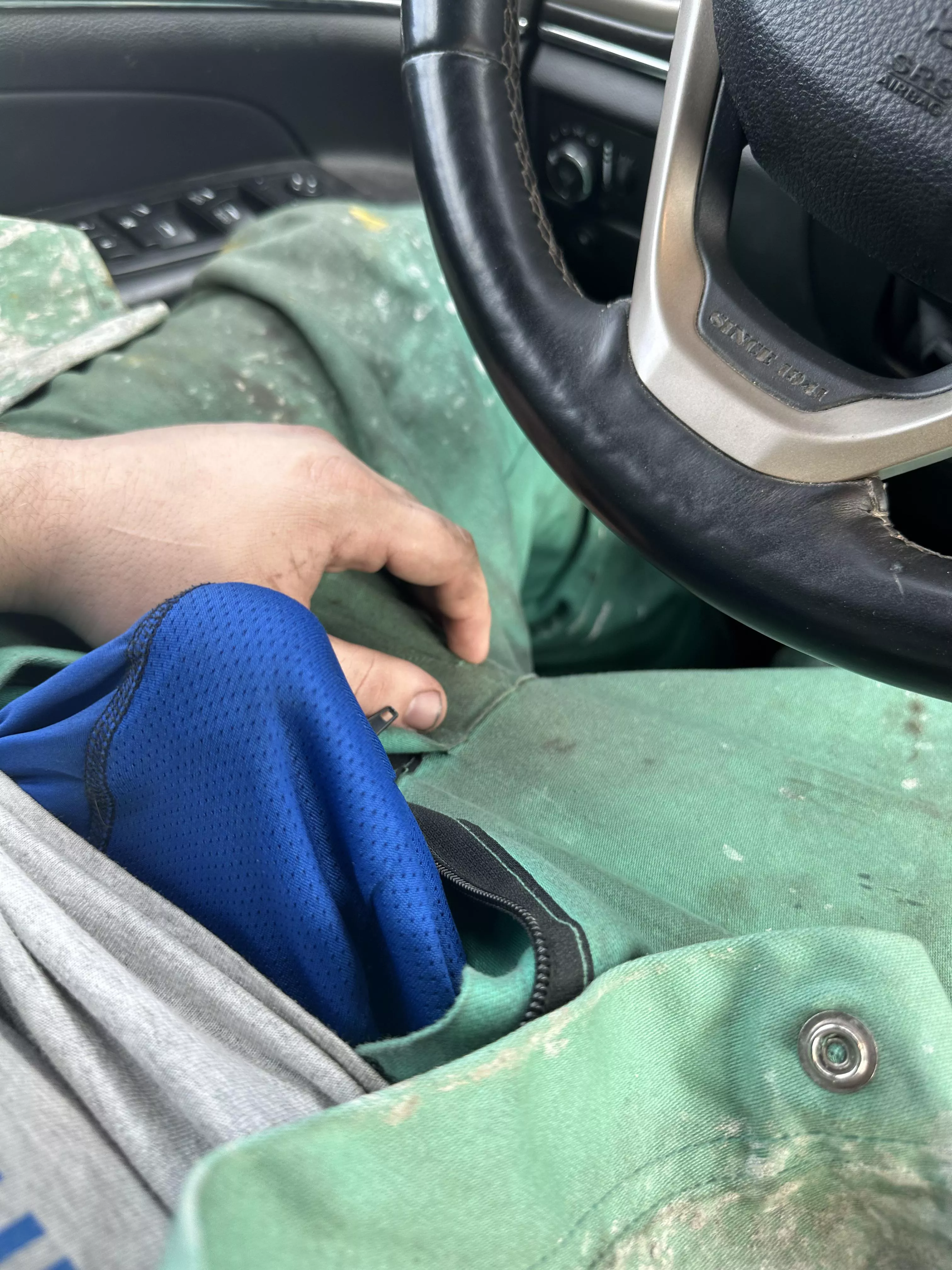 Blue collar chub stuck at work