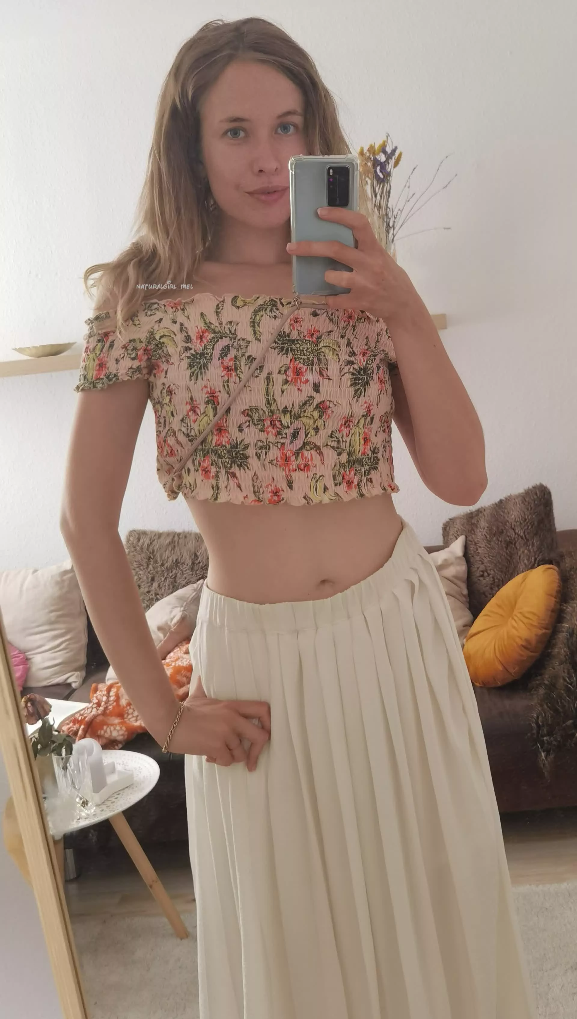 Crop top with long skirt ✌️