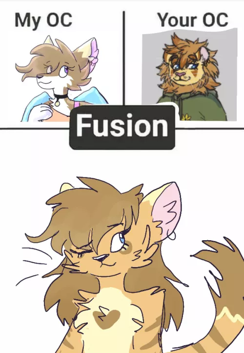 Did this with Snow and one of my friend's ocs! The idea seems so cool I'm doing a few more fusions with ppl's ocs so feel free to suggest yours as well if you want !