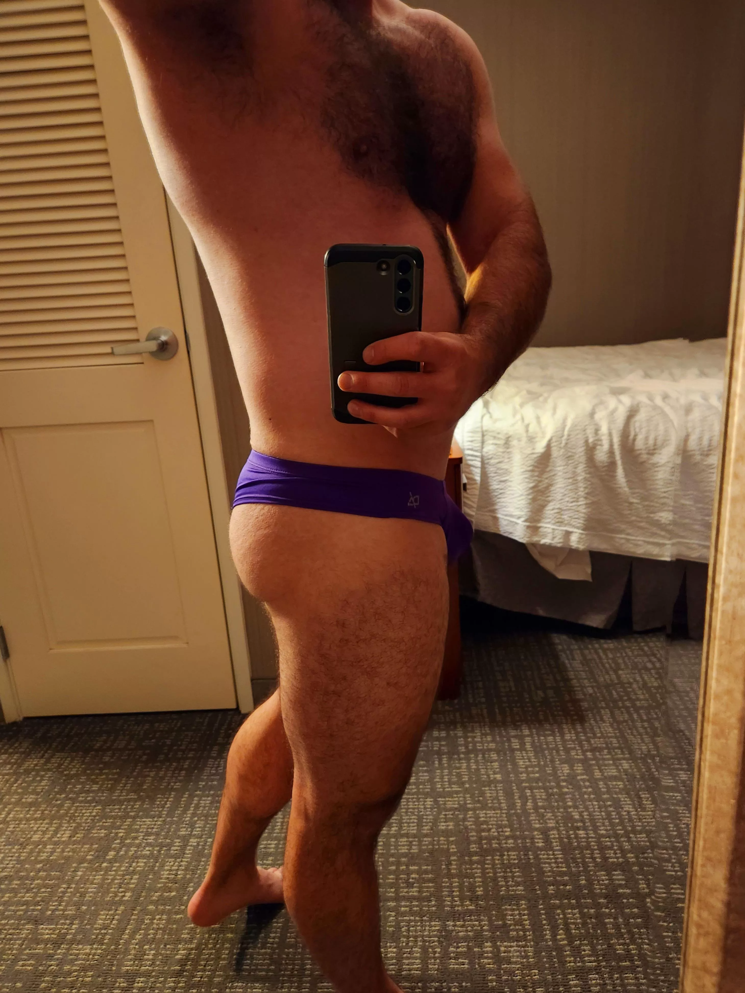 Early morning hotel room workout