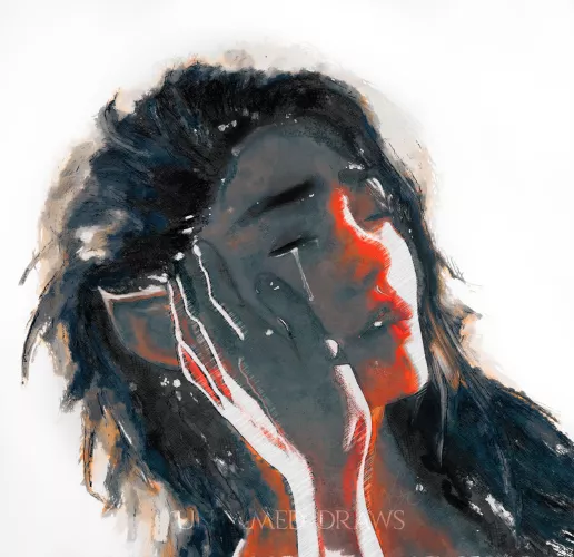 [For Hire] [OC] Painting the Heart of a DnD Fantasy Elf (by me Untamed.Draws)